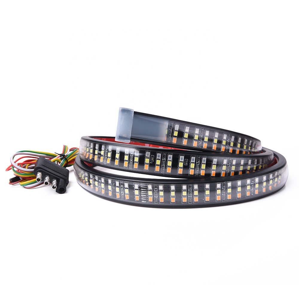 Waterproof Aluminum Gradient Ramp Strip Light Triple Row Tailgate Light Bar for Pickup Truck